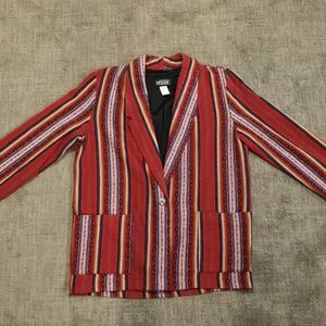 Vintage Multicolor Pattern Blazer